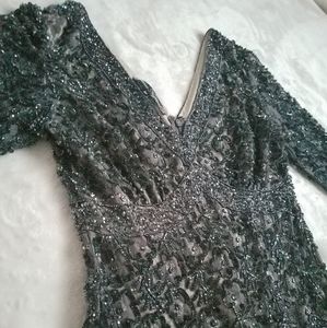 Pisarro Nights Beaded Mesh Gown